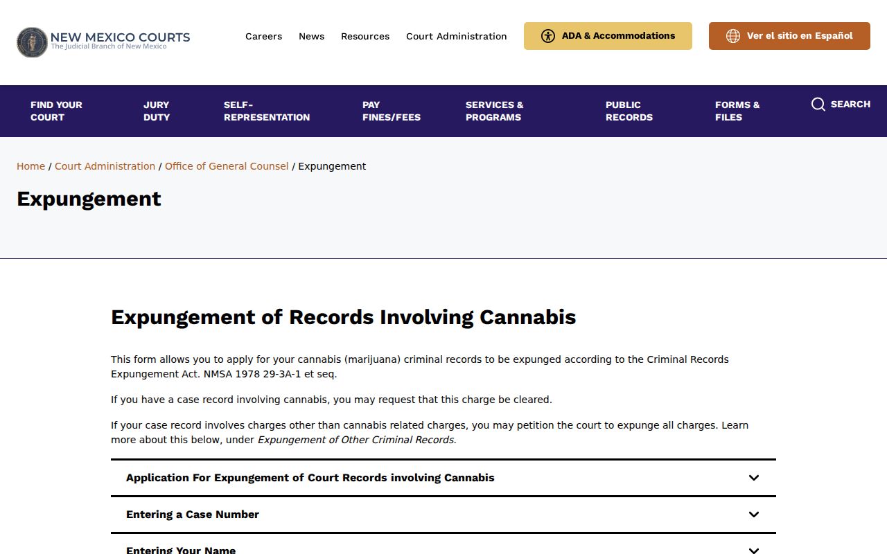 McKinley County criminal court docket expungement and record access source