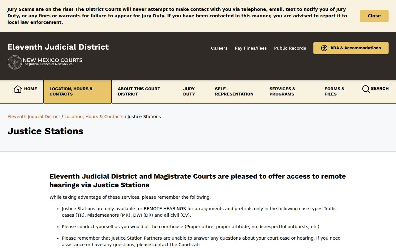McKinley County court docket Justice Station remote hearing information