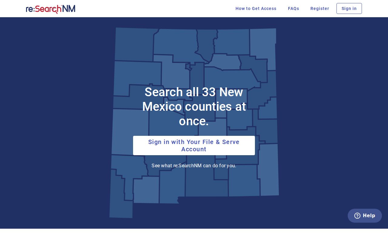 McKinley County registered re:SearchNM case access portal
